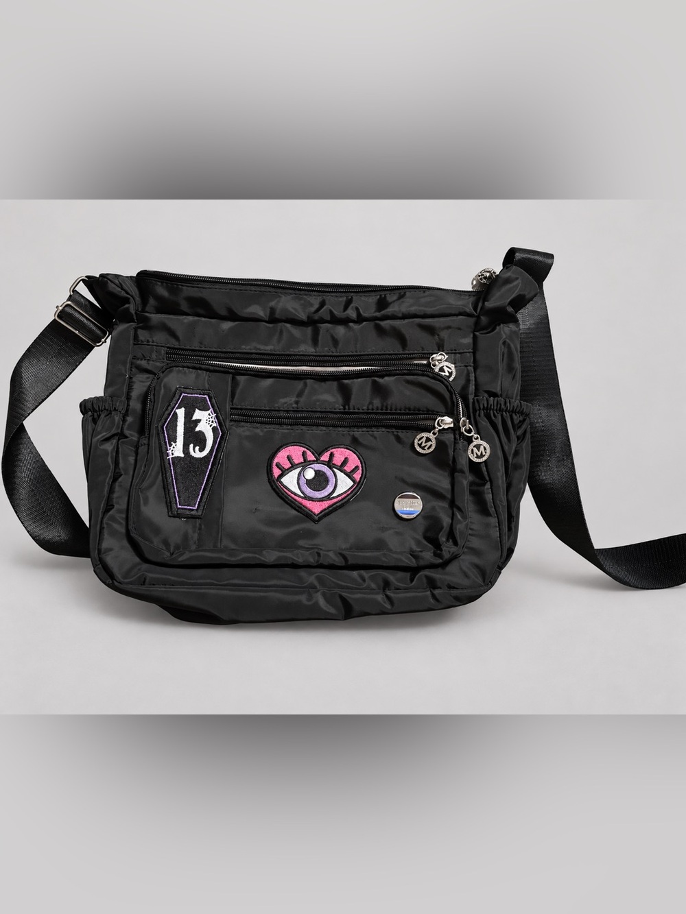 Women’s Black Patchwork Crossbody Bag